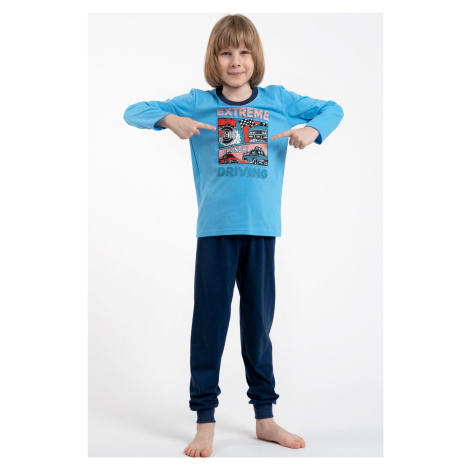 Chlapecké pyžamo Italian Fashion Explore - bavlna Světlemodrá-tmavěmodrá