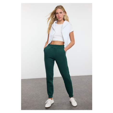 Trendyol Emerald Green*001 Emerald Green Basic Jogger Thick Inside Fleece Knitted Sweatpants