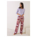 Pyžamové tričko s dlouhým rukávem women'secret Mix & Match fialová barva, bavlněná