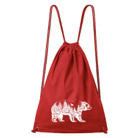 DOBRÝ TRIKO Bavlněný batoh s potiskem Medvěd Barva: Červená