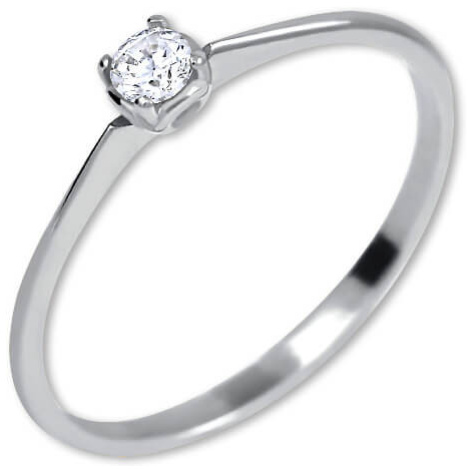 Brilio Zásnubní prsten z bílého zlata s krystalem 226 001 01036 07