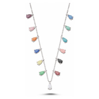 OLIVIE Stříbrný náhrdelník s vícebarevnými přívěsky 2142