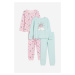 H & M - Žerzejové pyžamo 2 kusy - tyrkysová