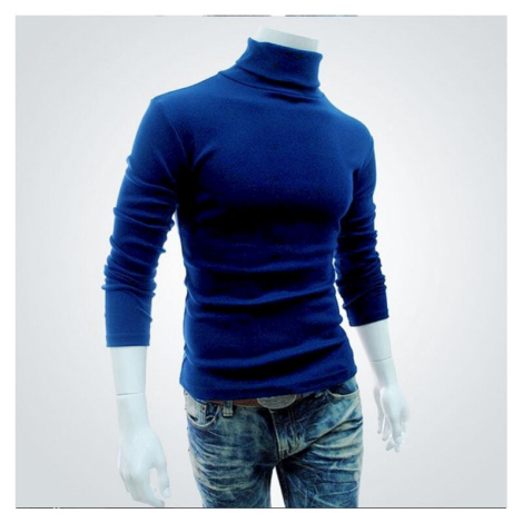 Pánský rolák bavlněný svetr s dlouhým rukávem pletený pulovr