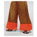 Kalhoty karl lagerfeld kl leo printed wideleg pants oranžová