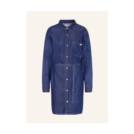 Calvin Klein Jeans Košilové Šaty V Džínovém Vzhledu modrá