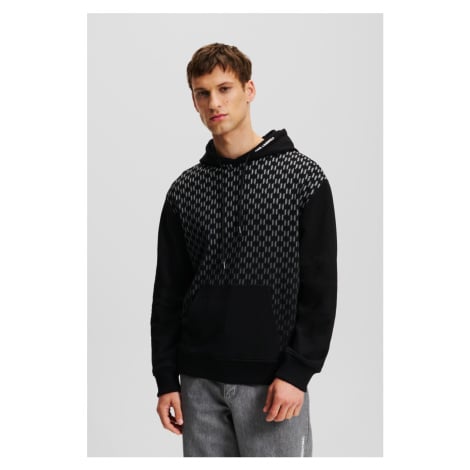 Mikina karl lagerfeld monogram degrade hoodie black