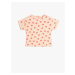 Koton T-Shirt with Floral Short Sleeves Crew Neck Textured Cotton