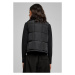Ladies Reversible Cropped Puffer Vest - black/realviolet