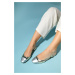 LuviShoes LUJO Gold-Silver Women's Open-Back Flat Ballerina Shoes