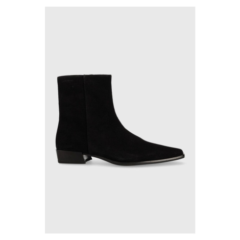 Semišové boty Vagabond Shoemakers Nella dámské, černá barva, na podpatku