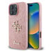 Guess PU Fixed Glitter 4G Metal Logo Zadní Kryt pro iPhone 16 Pro Max Pink