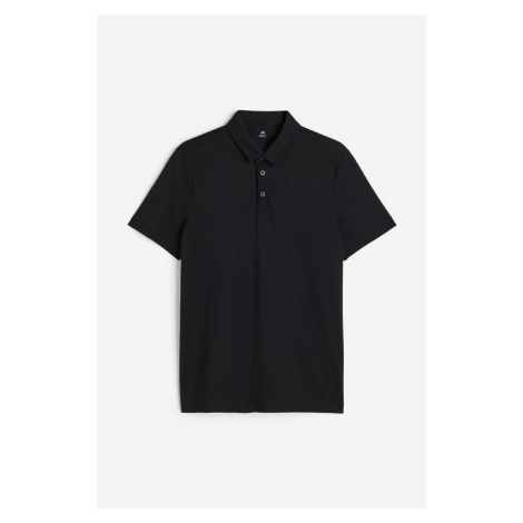 H & M - Tričko's límečkem COOLMAX® Slim Fit - černá H&M
