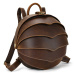 Originální kožený batoh kulatého tvaru handmade vintage