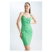 DEFACTO bodycon Strappy Mini Short Sleeve Knitted Dress