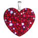 Evolution Group Stříbrný přívěsek s krystaly Swarovski červené srdce 34243.3 cherry