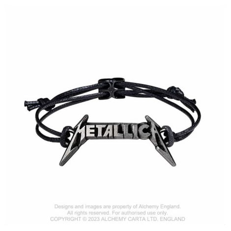 Metallica náramek s posuvníkem do max 25 cm, 3D Classic Logo 25x52x10 mm 8 g RockOff