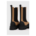 Kožené kotníkové boty Dkny Jonie dámské, hnědá barva, na plochém podpatku, K3366233