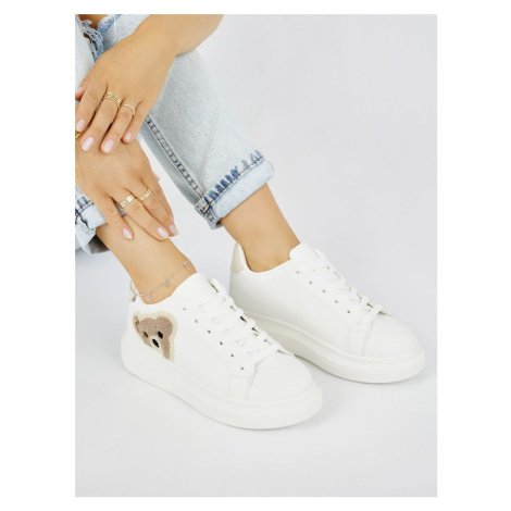 Designové dámské bílé tenisky na platformě