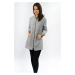 Světle šedý minimalistický kabát s kapucí (199ART)