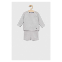 Dětská bavlněná souprava Calvin Klein Jeans šedá barva