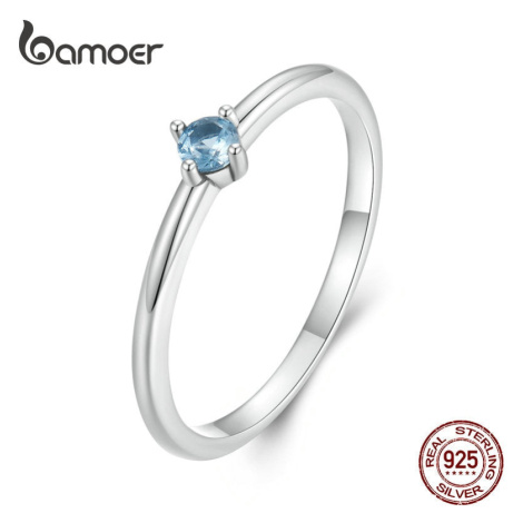 Minimalistický prsteň s modrým kamienkom LOAMOER