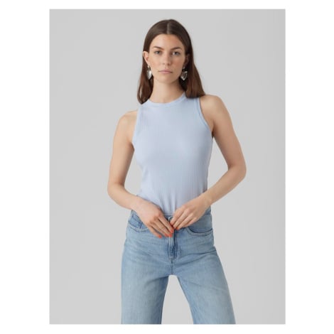 Světle modré dámské žebrované basic tílko AWARE by VERO MODA Lavender