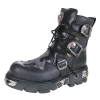 boty kožené dámské - Cross Shoes Black-Grey - NEW ROCK - M.407-S1