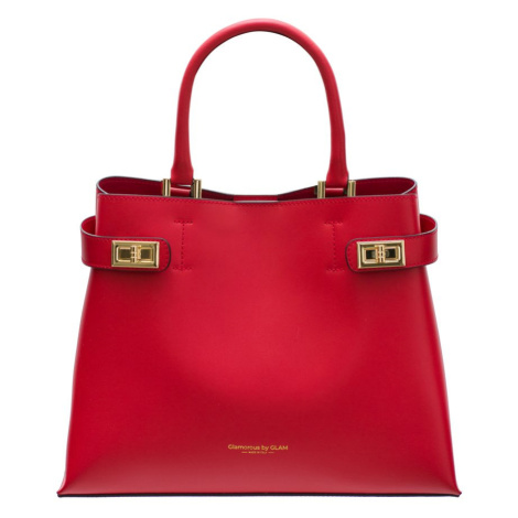 Dámská exkluzivní kabelka se zlatými detaily - červená Glamorous