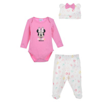 RŮŽOVÝ SET MINNIE - BODY, KALHOTY, ČEPIČKA Růžová