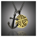 Manoki Pánský ocelový náhrdelník Salvatore, medailon kříž a kotva WA349 Černá 70 cm