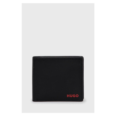 Kožená peněženka HUGO černá barva, 50470760 Hugo Boss