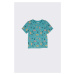 Dětské bavlněné tričko Coccodrillo tyrkysová barva, s potiskem