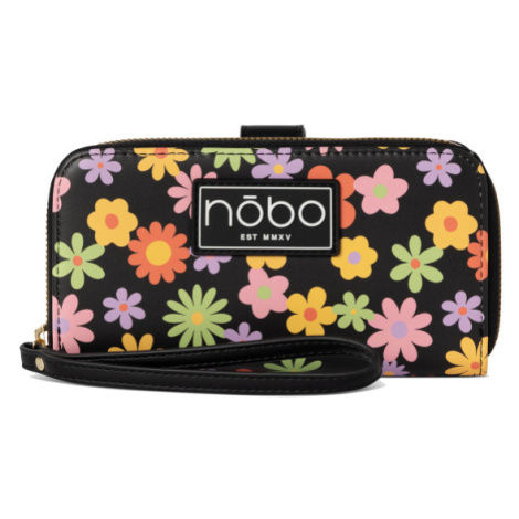 Dámská koženková peněženka Nobo Allisa, černá/květy