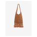 Hnědá dámská pletená taška s ozdobným detailem ORSAY