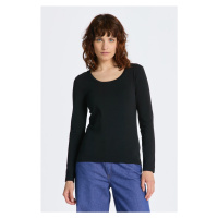 TRIČKO GANT SLIM COT/ELA LS SCOOP NECK TOP černá