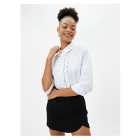 Koton Frilly Shirt Classic Collar Long Sleeve Cotton