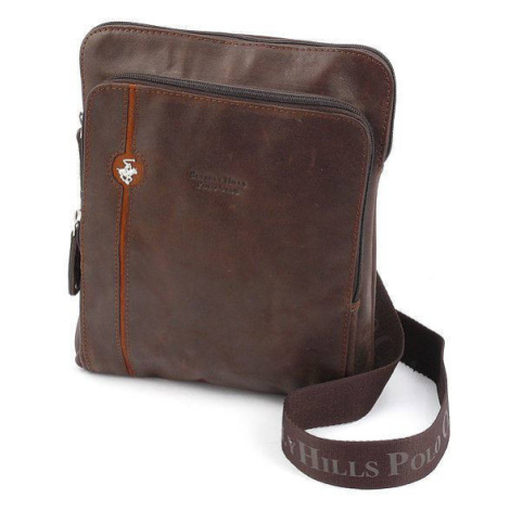 Taška crossbody kožená BHPC Explore L BH-381-25 hnědá 3 L Beverley Hills Polo Club