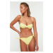Trendyol Yellow Gingham Textured Ruffle Regular Bikini Bottom
