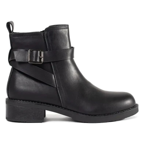 Praktické dámské černé kotníkové boty bez podpatku