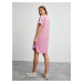 Růžové žíhané mikinové basic šaty ZOOT.lab Mandy