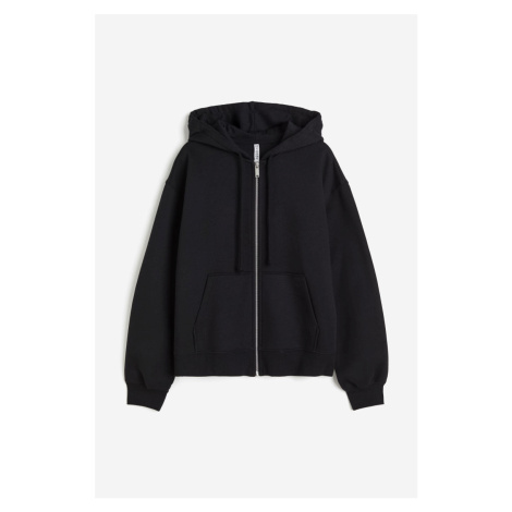 H & M - Bunda na zip's kapucí - černá H&M