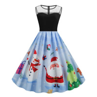 Vánoční šaty s potiskem sněhulák