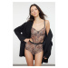 Trendyol Leopard Lace Window/Cut Out Detailed Rope Strap Snap Fasten Knitted Body