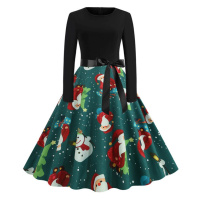 Stylové šaty s vánoční sukni a dlouhými rukávy