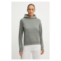 Mikina Helly Hansen COTTTON FLEECE dámská, zelená barva, s kapucí, hladká, 54161