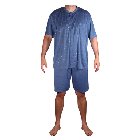 Matěj pánské pyžamo krátké V1614 šedomodrá