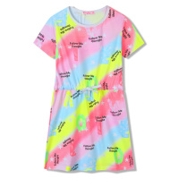 Dívčí šaty KUGO SH3518, mix barev / fialkový lem Barva: Mix barev