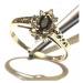 AutorskeSperky.com - 14 kt zlatý prsten se safírem a brilianty - S5154