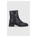 Kožené kotníkové boty Vagabond Shoemakers dámské, černá barva, na podpatku